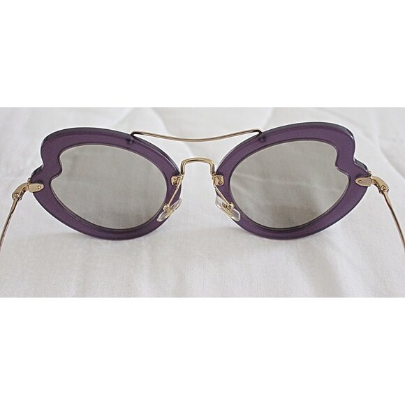 Miu Miu Butterfly Scenique Cat Eye Frame Sunglasses, Violet, Prada Case, New - Picture 9 of 13